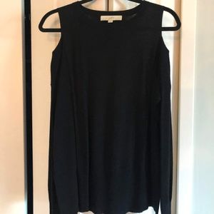 Black cold shoulder sweater